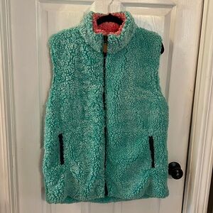 Mint Green & Pink Sherpa Vest